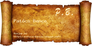 Patócs Bence névjegykártya