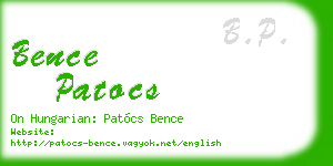 bence patocs business card